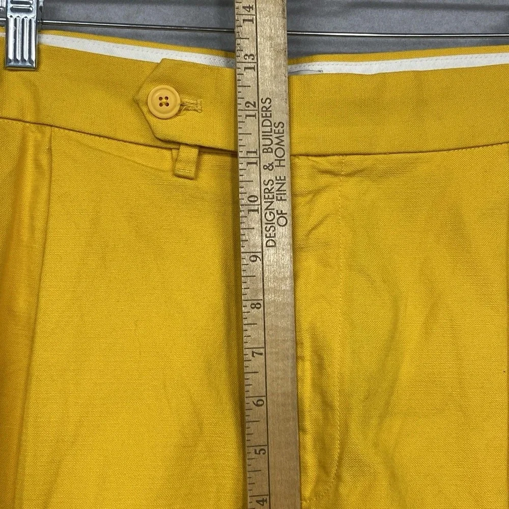 Banana Republic Mens 34 Athletics Shorts Yellow Pleated Bermuda Chino NWT